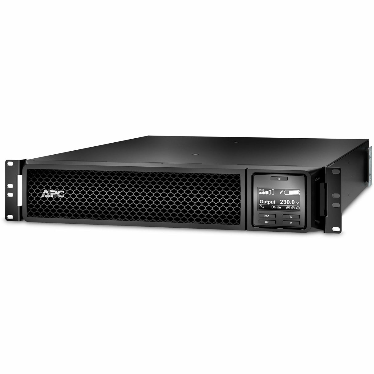 APC Smart-UPS On-Line, 3kVA, Rackmount 2U, 208V/230V, 6x C13+2x C19 IEC outlets, SmartSlot, Extended runtime, W/ rail kit — SRT3000RMXLW-IEC