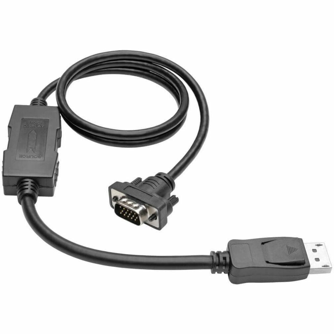 Eaton Tripp Lite Series DisplayPort 1.2 to VGA Active Adapter Cable (DP with Latches to HD15 M/M), 3 ft. (0.9 m), TAA — P581-003-VGA-V2