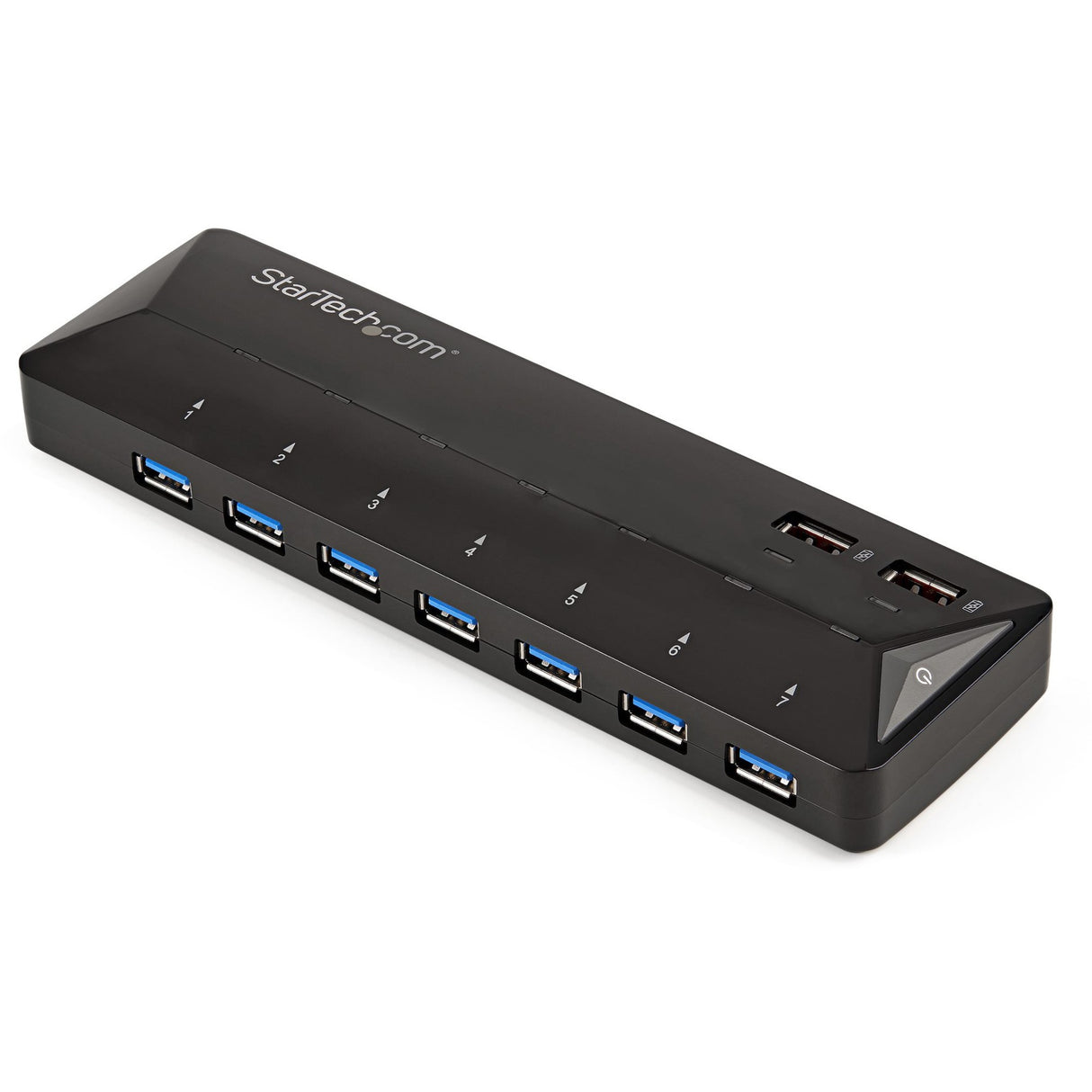 StarTech.com 7-Port USB 3.0 Hub plus Dedicated Charging Ports - 2 x 2.4A Ports - Desktop USB Hub and Fast-Charging Station — ST93007U2C