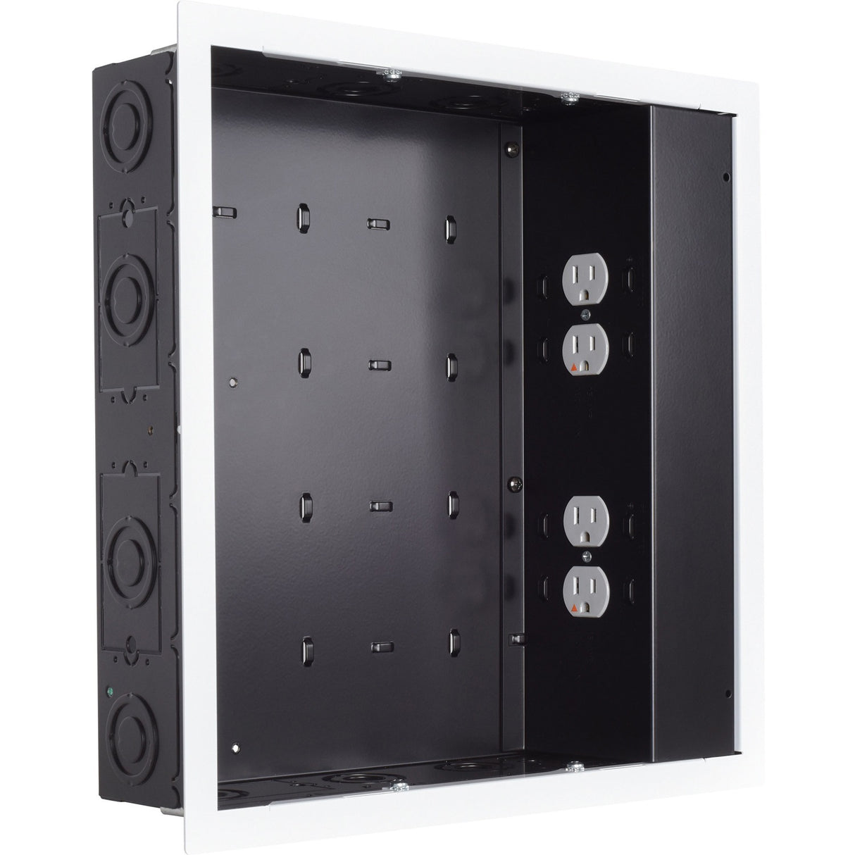 Chief Proximity In-Wall Storage Box with 4 Power Receptacle & Surge - Black — PAC526FWP4