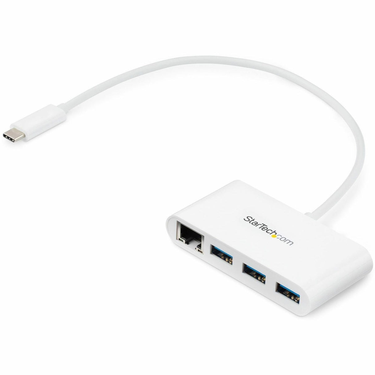 StarTech.com 3 Port USB C Hub with Gigabit Ethernet - USB-C to 3x USB-A - USB 3.0 - White - USB Hub with GbE - USB-C to USB Adapter - USB Type C Hub — HB30C3A1GEA