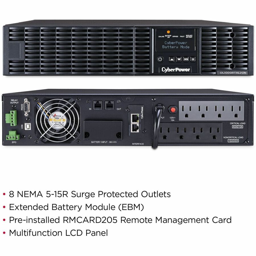 CyberPower OL1000RTXL2UN Smart App Online UPS Systems — OL1000RTXL2UN