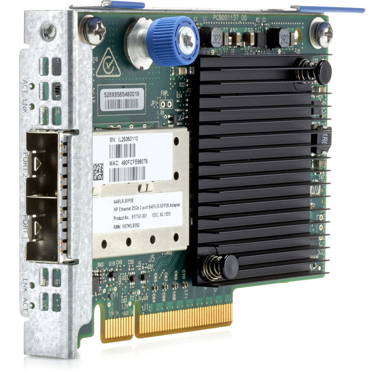 HPE Ethernet 10/25Gb 2-port 640FLR-SFP28 Adapter — 817749-B21