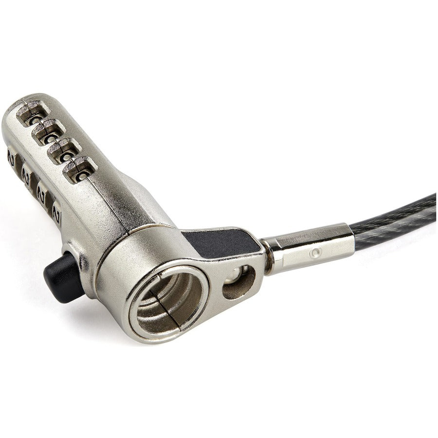 StarTech.com 6.5' (2m) 3-in-1 Universal Laptop Cable Lock - 4-Digit Combination Security Lock for K-Slot, Nano & Wedge Slot Desktop/Laptop — LTULOCK4D