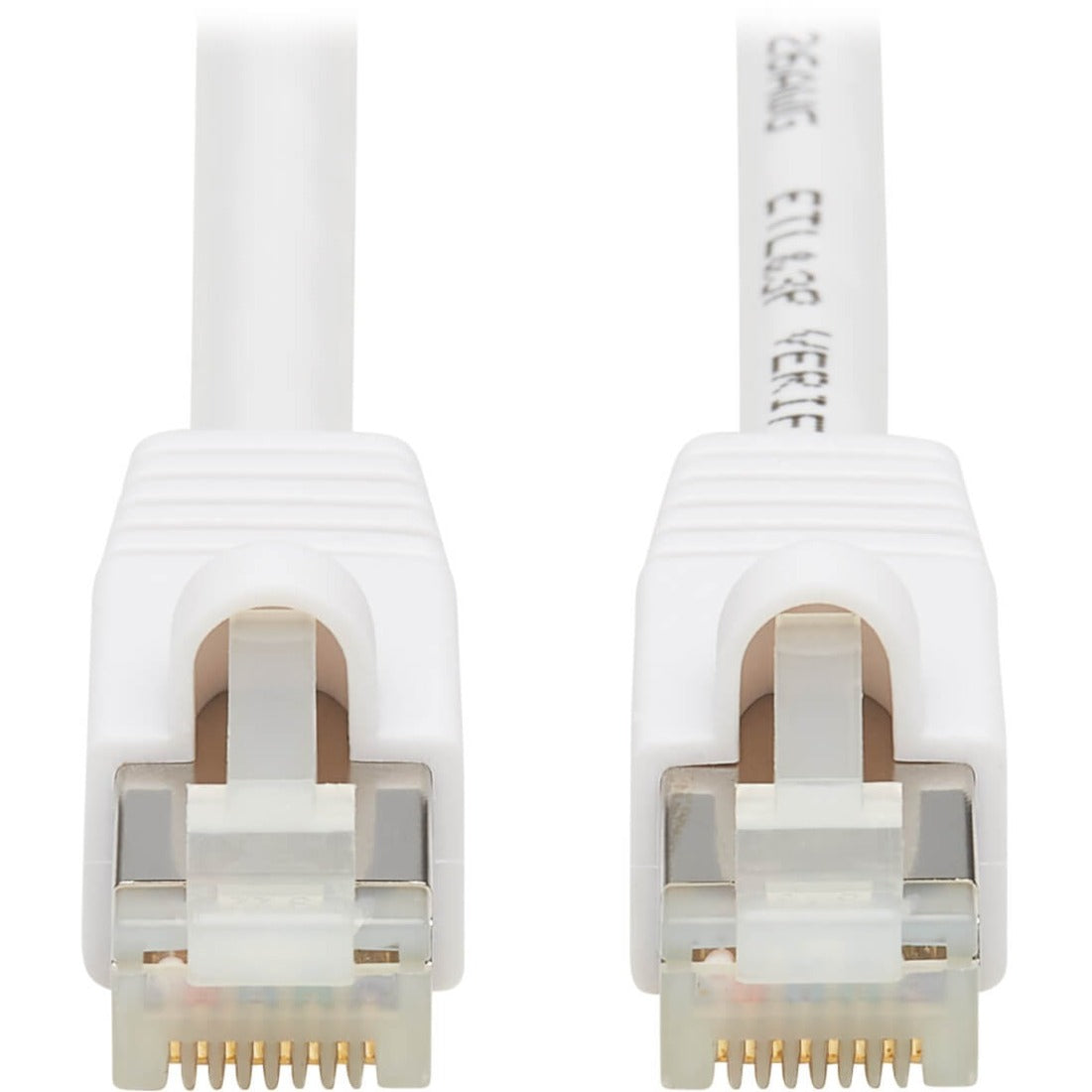 Eaton Tripp Lite Series Safe-IT Cat6a 10G Snagless Antibacterial S/FTP Ethernet Cable (RJ45 M/M), PoE, White, 14 ft. (4.27 m), TAA — N262AB-014-WH