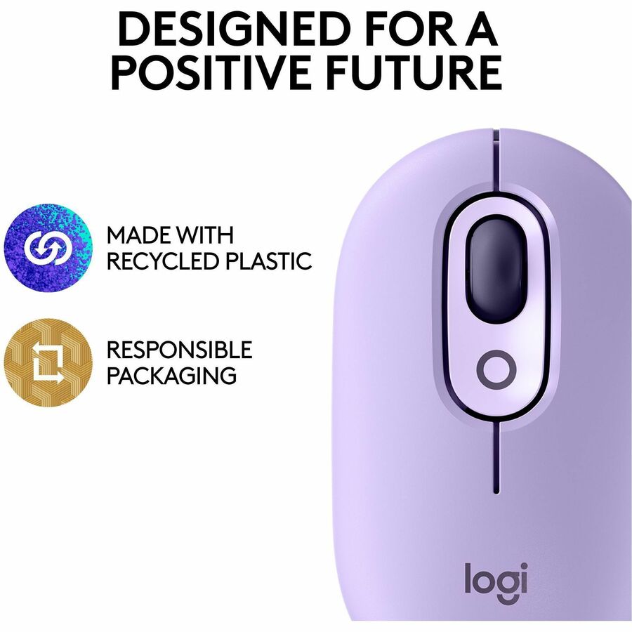 Logitech POP Mouse, Wireless Mouse with Customizable Emojis, SilentTouch Technology, Precision/Speed Scroll, Cosmos — 910-006624