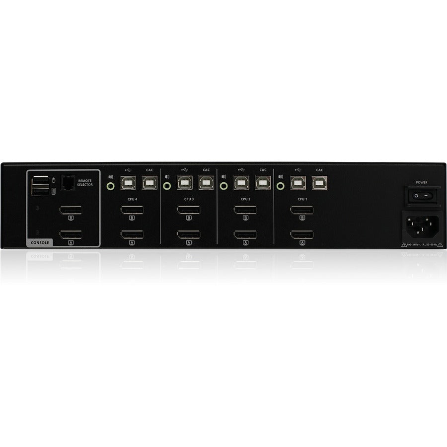IOGEAR 4-Port Dual View DisplayPort Secure KVM Switch w/Audio and CAC Support — GCS1424TAA4C