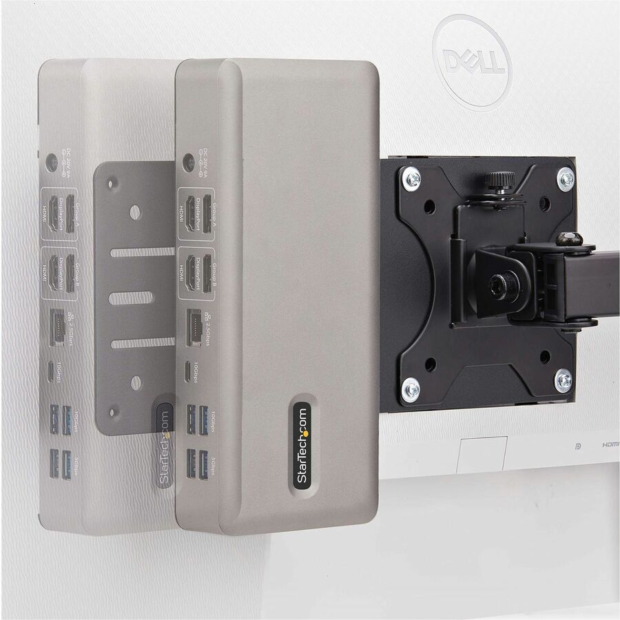 StarTech.com VESA Mounting Bracket for NUC/Thin Clients or Laptop Docking Stations, VESA 75x75/100x100 Compatible — DOCK-NUC-VESA-MOUNT