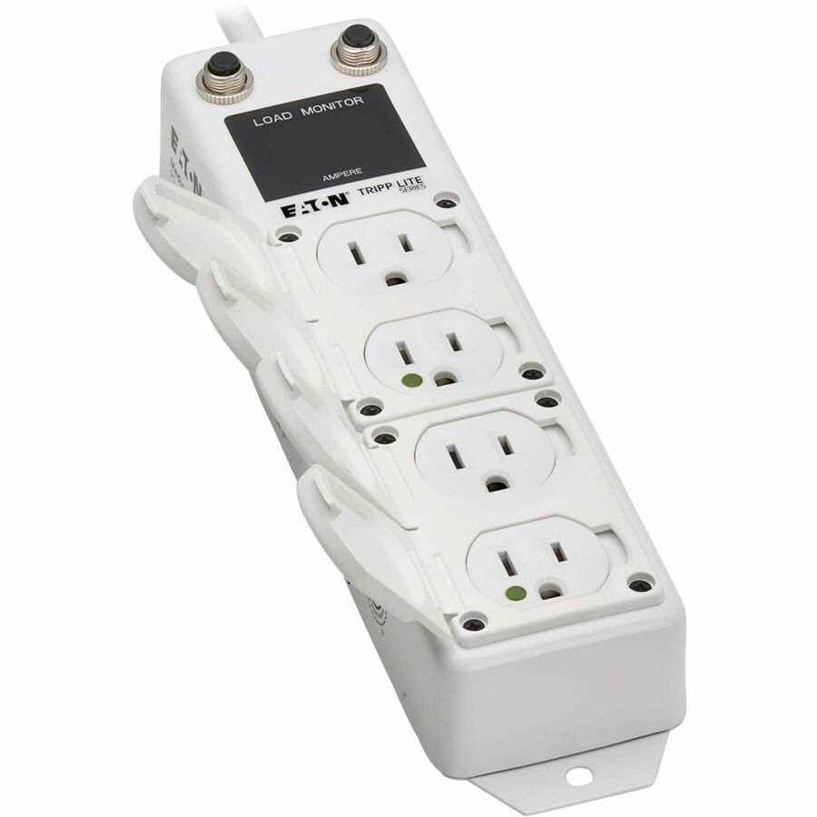 Eaton Tripp Lite Series Safe-IT UL 1363A Medical-Grade Power Strip for Patient Care Vicinities, 4 Hospital-Grade Outlets, Load Monitor, Safety Covers, Antimicrobial, 15 ft. (4.6 m) Cord — PS-415-HG-OEMLM