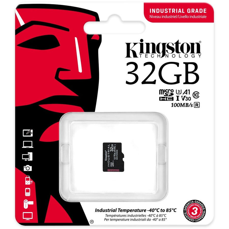Kingston Industrial SDCIT2 32 GB Class 10/UHS-I (U3) V30 microSDHC — SDCIT2/32GBSP