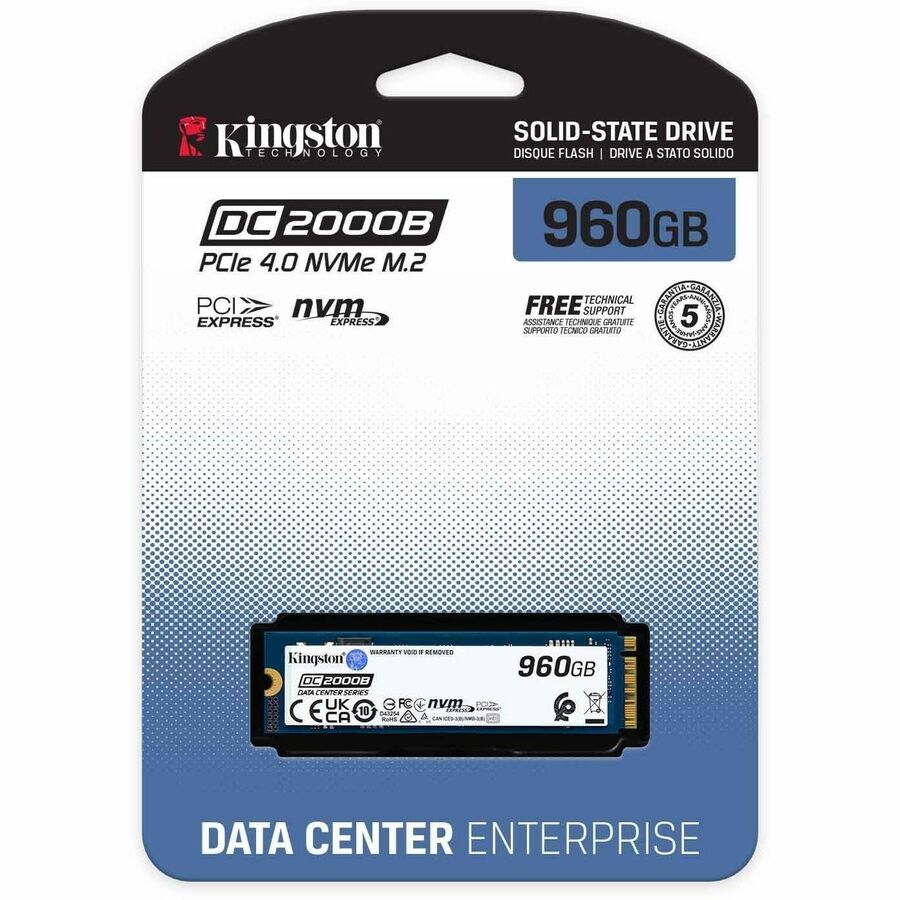 Kingston DC2000B 960 GB Solid State Drive - M.2 2280 Internal - PCI Express NVMe (PCI Express NVMe 4.0 x4) — SEDC2000BM8/960G