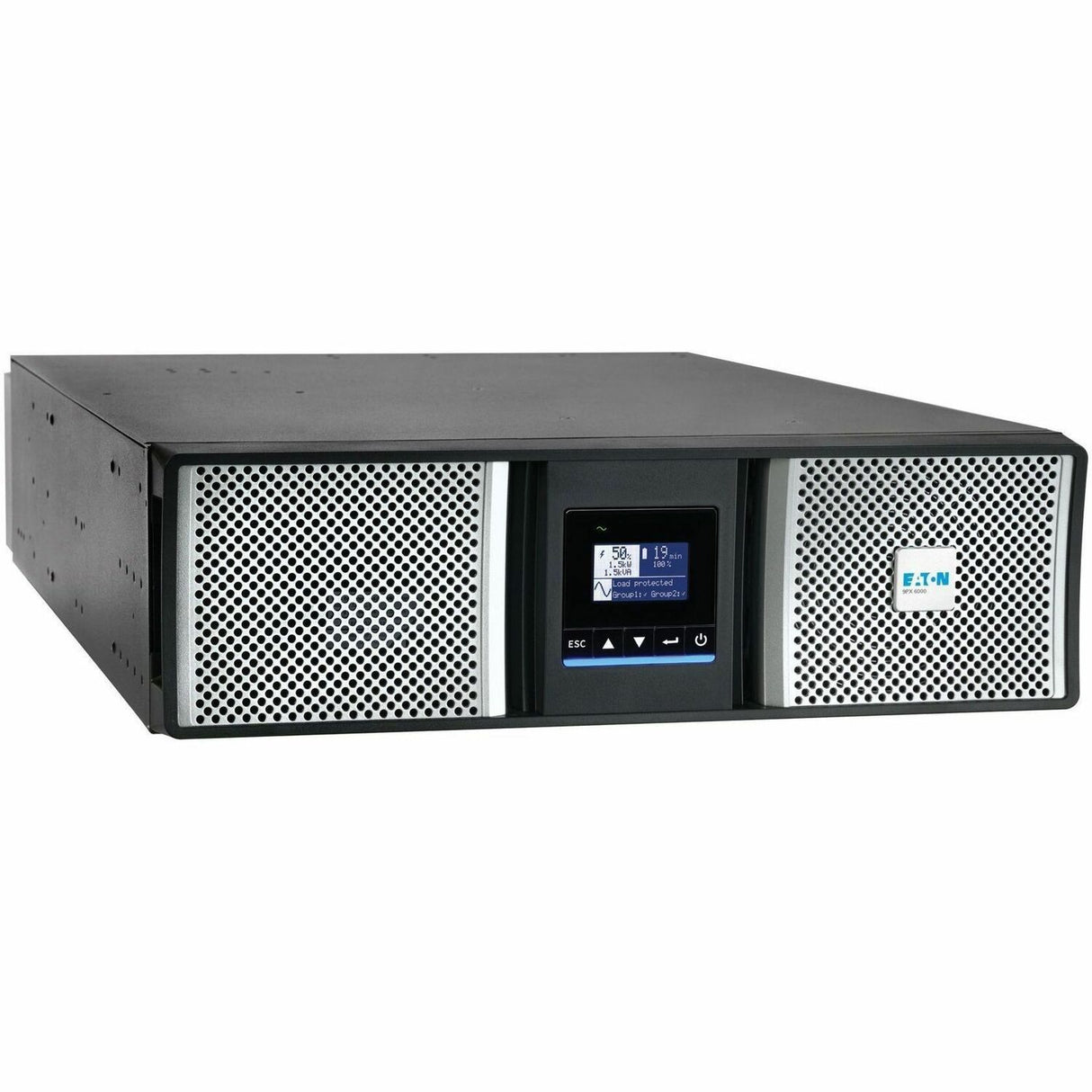 Eaton 9PX G2 3000VA 3000W 208V Online Double-Conversion UPS - L6-30P or Hardwired Input, 2 L6-20R, 2 L6-30R, Hardwired Output, Cybersecure Network Card, Extended Run, 3U Rack/Tower — 9PX3K3UG2