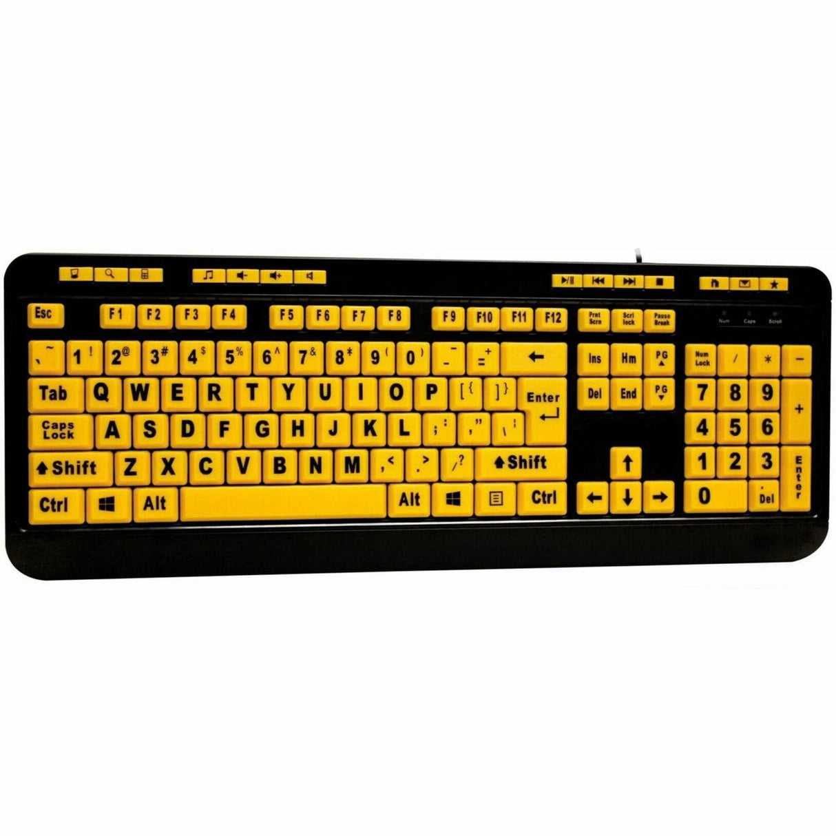 Adesso Luminous 4X Large Print Multimedia Desktop Keyboard — AKB-132UY