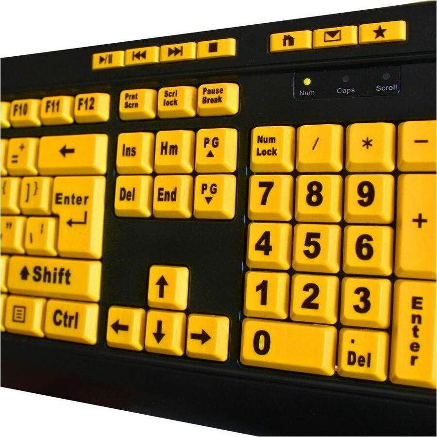 Adesso Luminous 4X Large Print Multimedia Desktop Keyboard — AKB-132UY