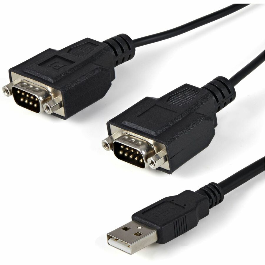 StarTech.com 6ft (1.8m) 2-Port FTDI USB to Serial RS232 Adapter Cable with COM Retention, USB to RS232 Adapter - TAA — ICUSB2322F