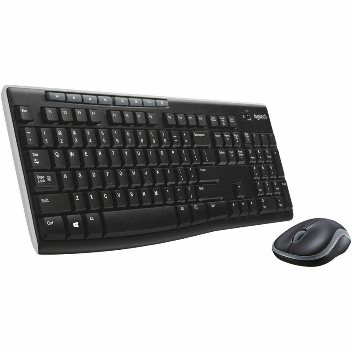 Logitech MK270 Wireless Keyboard and Mouse Combo for Windows, 2.4 GHz Wireless, Compact Mouse, Black — 920-004536