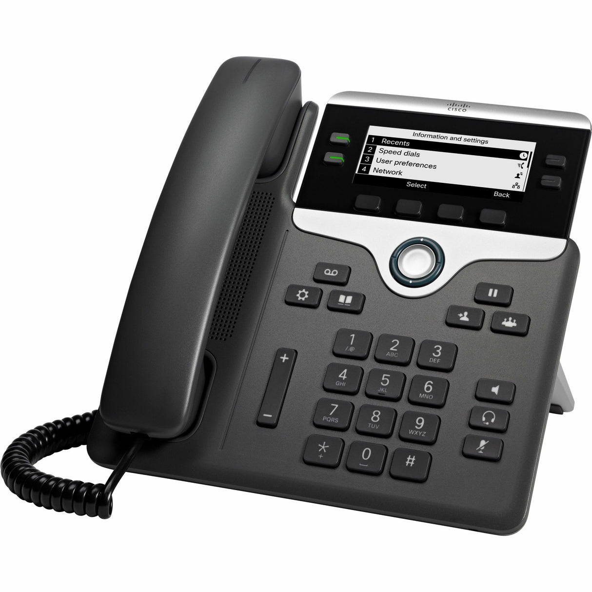 Cisco 7841 IP Phone - Corded - Corded - Tabletop, Wall Mountable - Black - TAA Compliant — CP-7841-3PCC-K9=