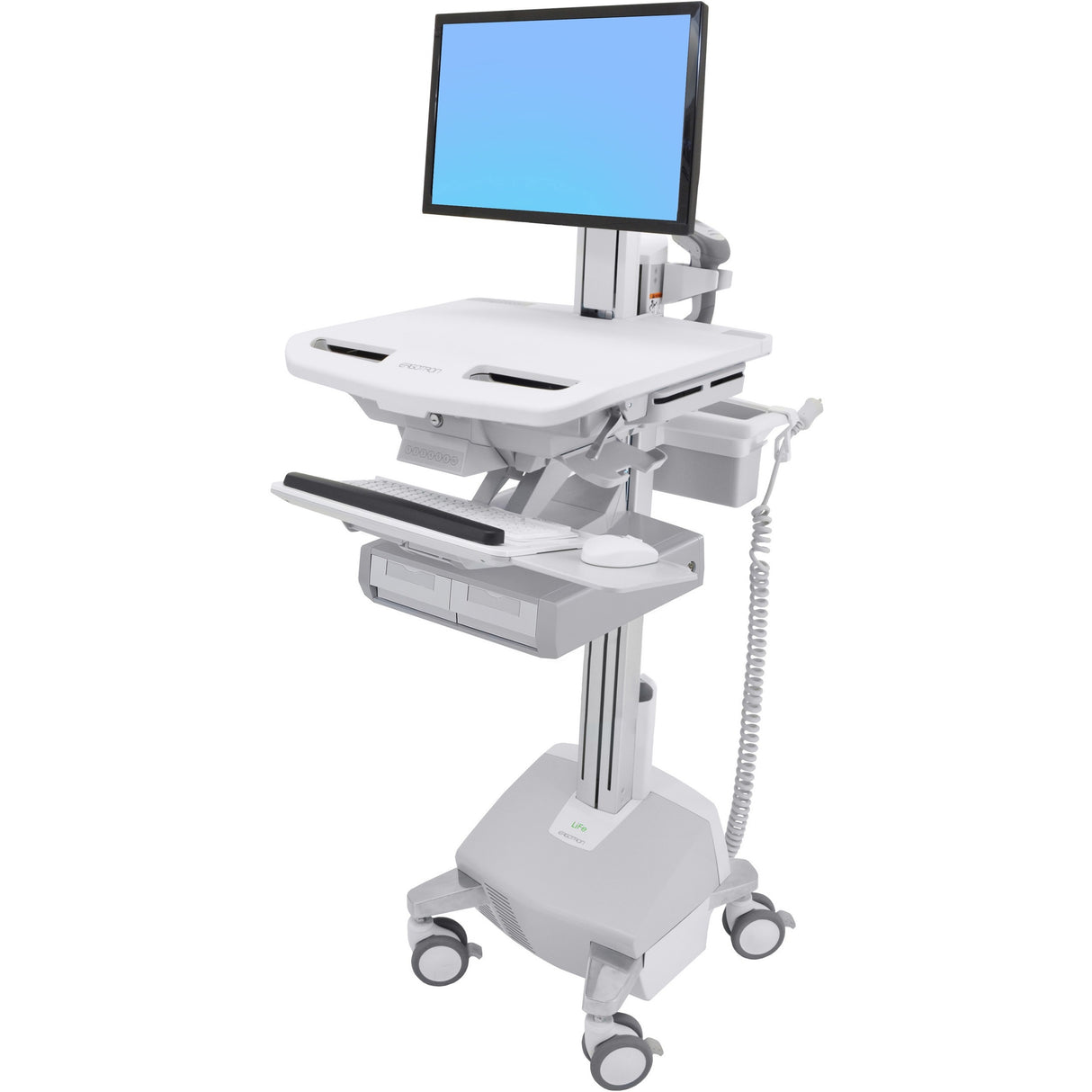 Ergotron StyleView Cart with LCD Pivot, LiFe Powered, 2 Drawers (2x1) — SV44-13A2-1