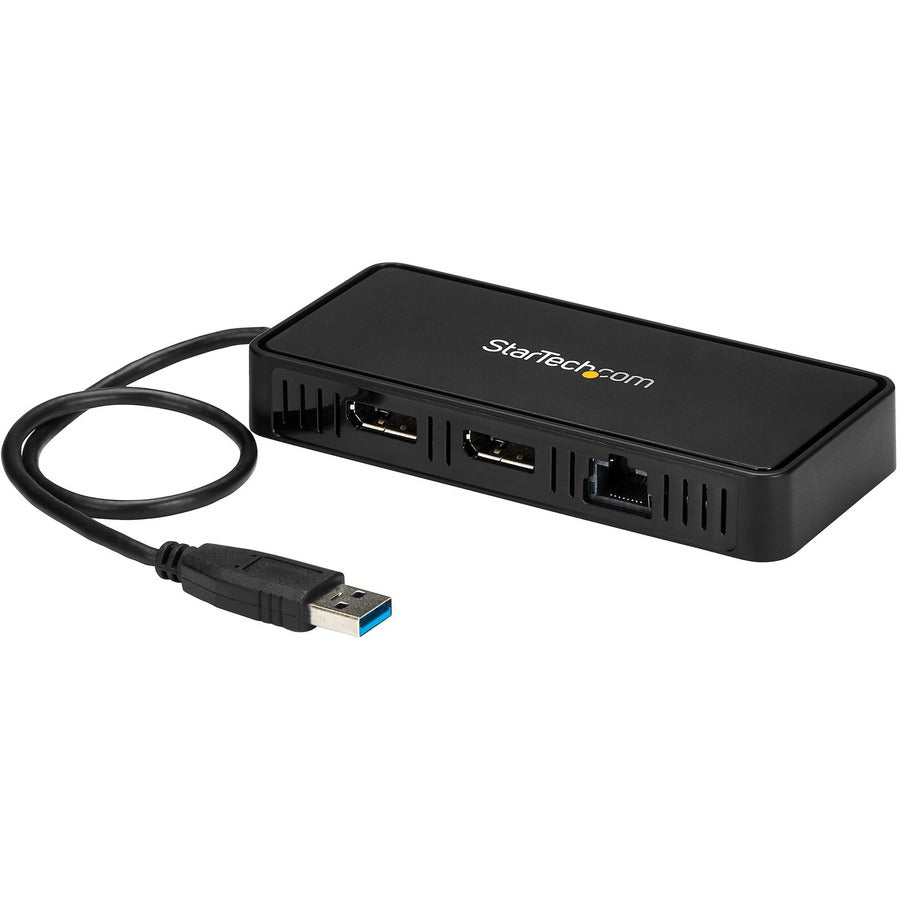 StarTech.com USB 3.0 Mini Dock - Dual Monitor USB Type-A Laptop Docking Station - DisplayPort 4K 60Hz & Gigabit Ethernet - 1' (30cm) cable — USBA2DPGB