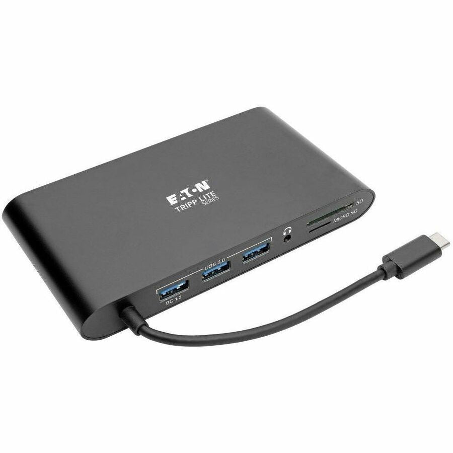 Eaton Tripp Lite Series USB-C Dock, Dual Display - 4K HDMI / mDP, VGA, USB 3.x (5Gbps), USB-A/C Hub, GbE, Memory Card, 100W PD Charging — U442-DOCK1-B