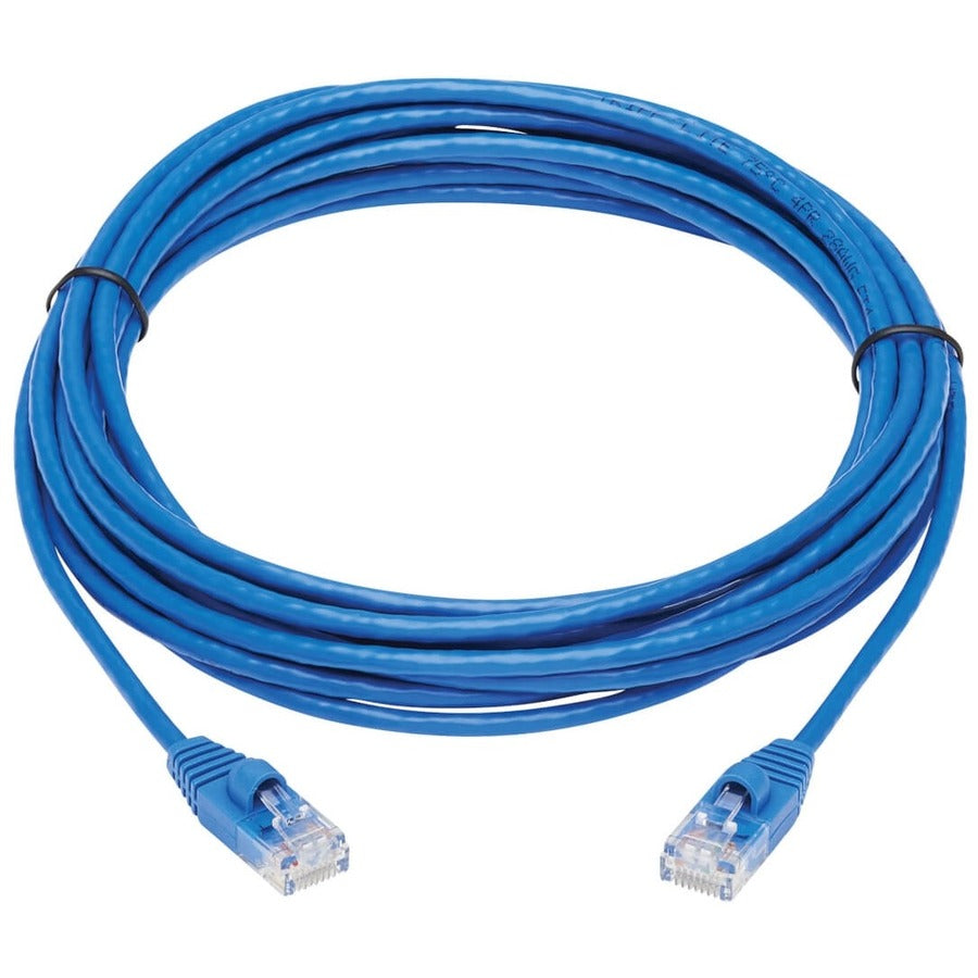 Eaton Tripp Lite Series Cat6a 10G Snagless Molded Slim UTP Ethernet Cable (RJ45 M/M), Blue, 15 ft. (4.57 m) — N261-S15-BL
