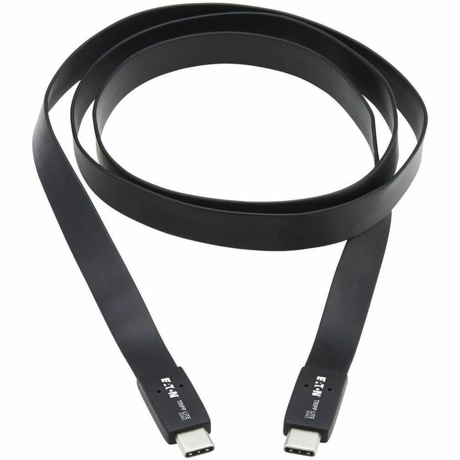 Eaton Tripp Lite Series USB-C Flat Cable (M/M) - USB 3.2 Gen 2 (10 Gbps), 5A (100W) Rating, Thunderbolt 3 Compatible, 16 in. (40.6 cm) — U420-16N-G25AFL