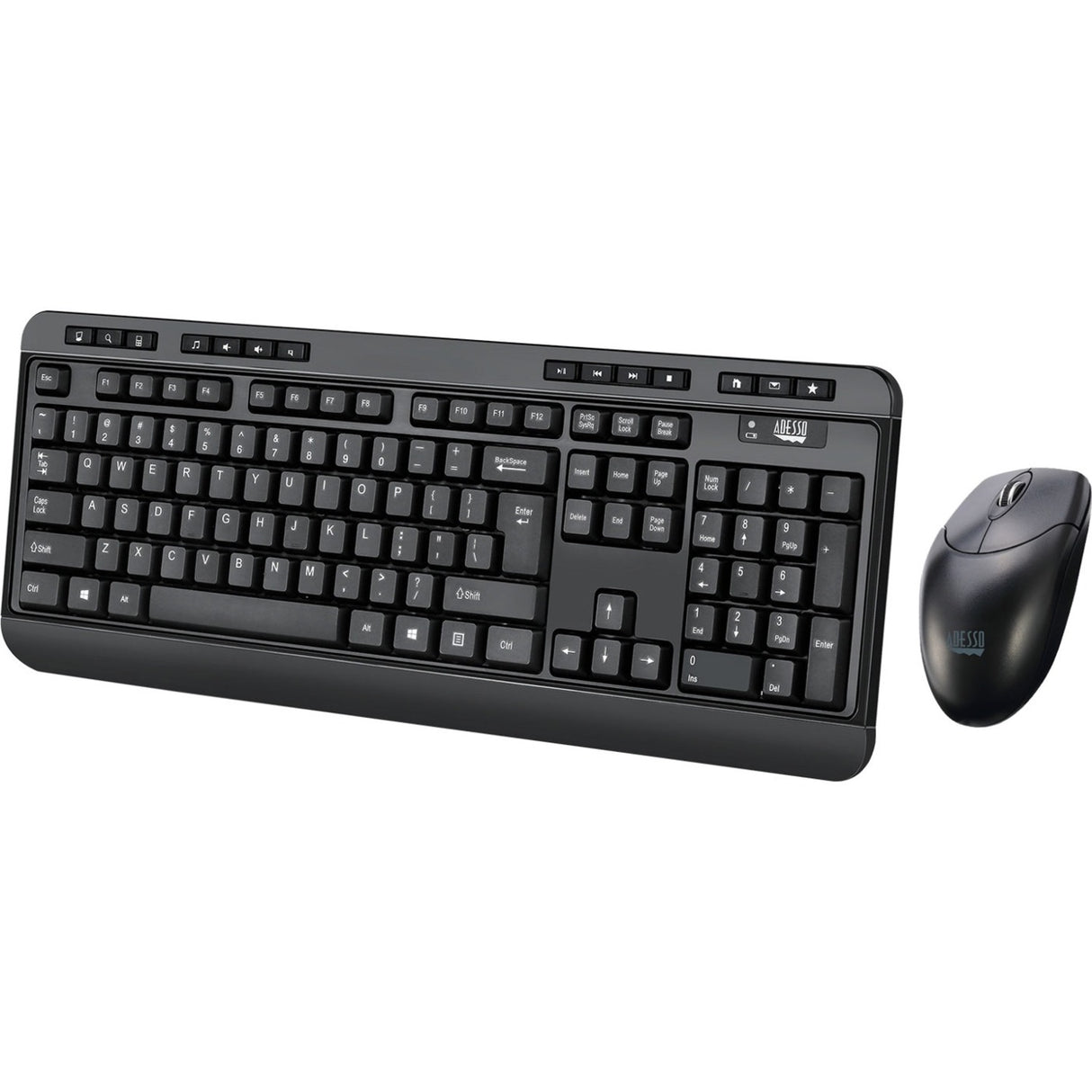 Adesso WKB-1320CB Antimicrobial Wireless Desktop Keyboard and Mouse — WKB-1320CB-TAA