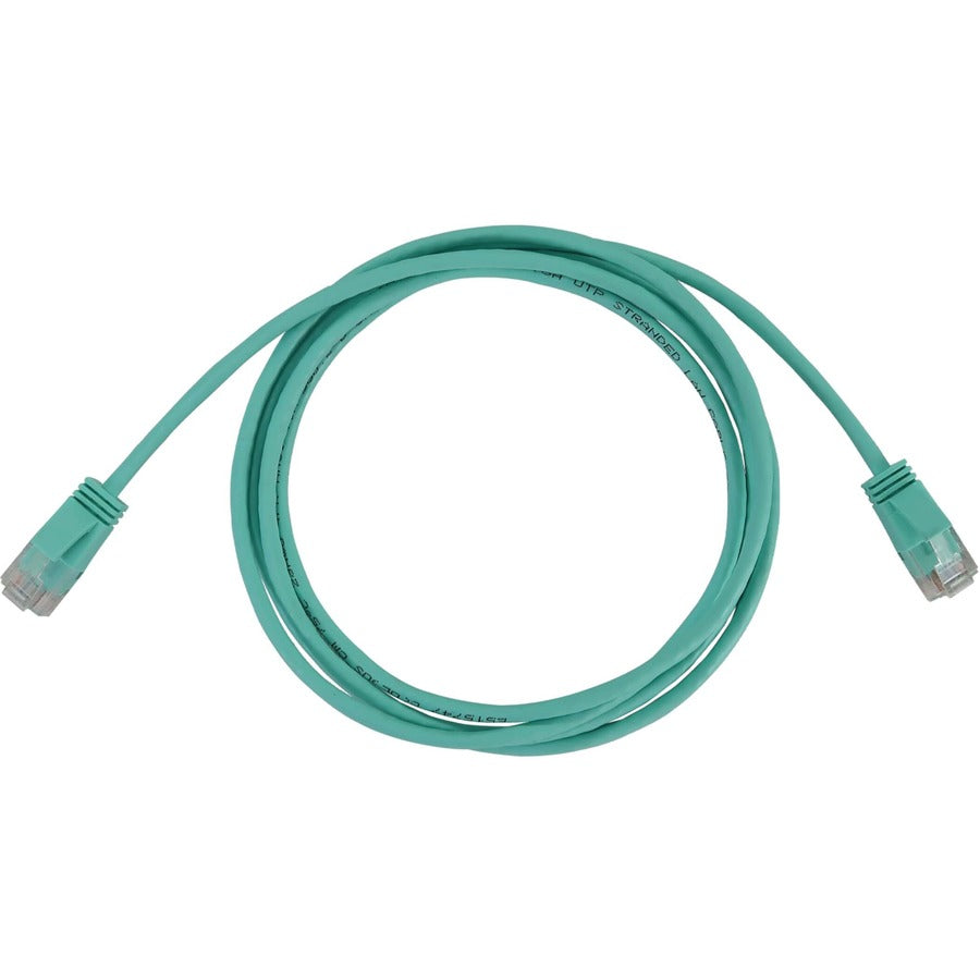 Eaton Tripp Lite Series Cat6a 10G Snagless Molded Slim UTP Ethernet Cable (RJ45 M/M), PoE, Aqua, 5 ft. (1.5 m) — N261-S05-AQ