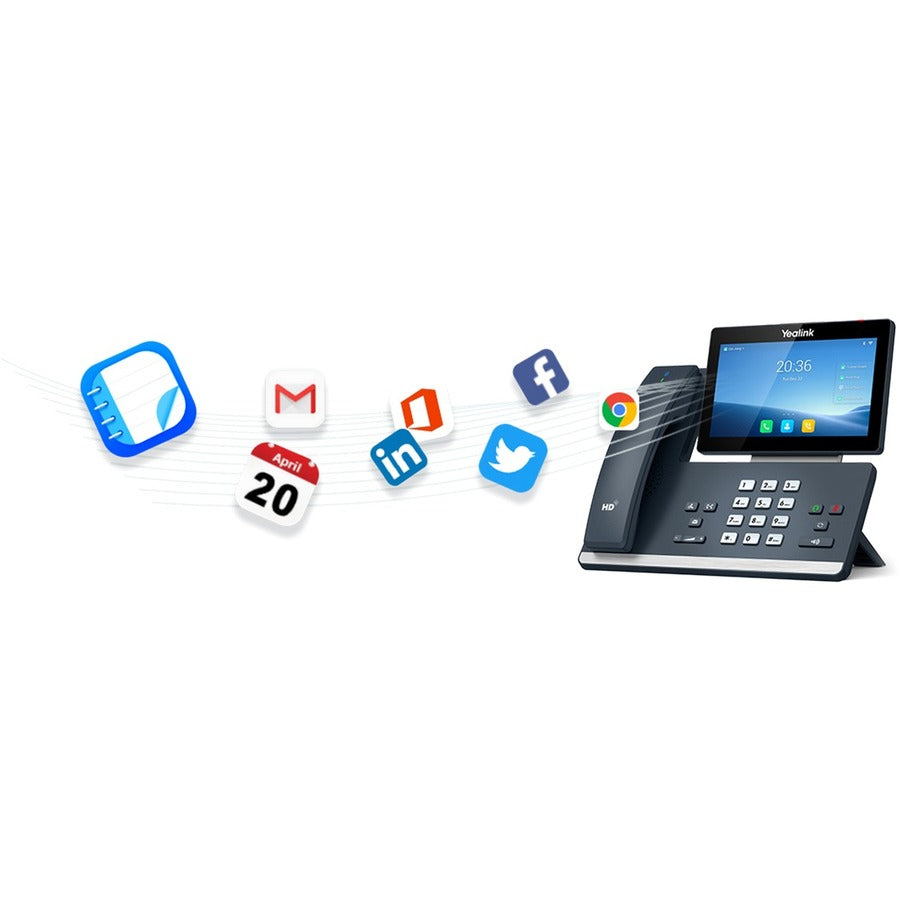 Yealink SIP-T58W IP Phone - Corded - Corded/Cordless - Wi-Fi - Wall Mountable, Desktop - Classic Gray — 1301111