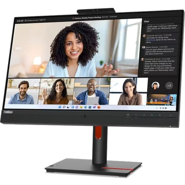 Lenovo ThinkVision T24mv-30 24" Class Webcam Full HD LED Monitor - 16:9 - Raven Black — 63D7UAR3US