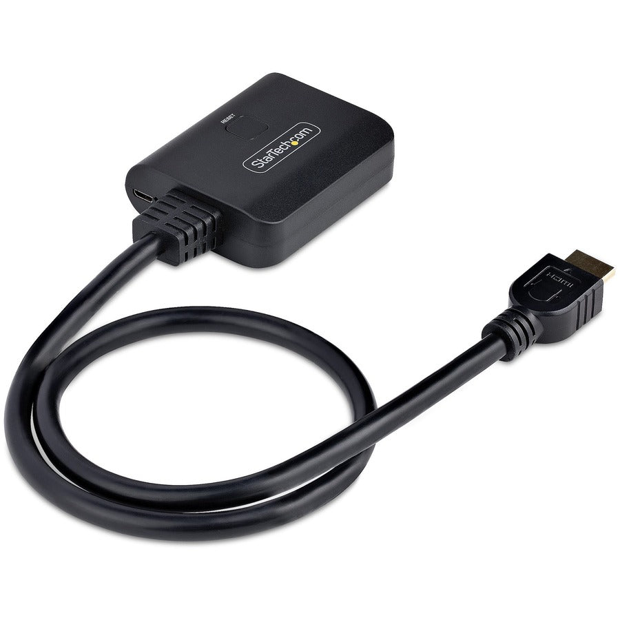 StarTech.com 2-Port HDMI Splitter, 4K 60Hz HDMI 2.0 Video, 4K HDMI Splitter 1 In 2 Out, 1x2 HDMI Display/Output Splitter, HDR/HDCP — HDMI-SPLITTER-4K60UP