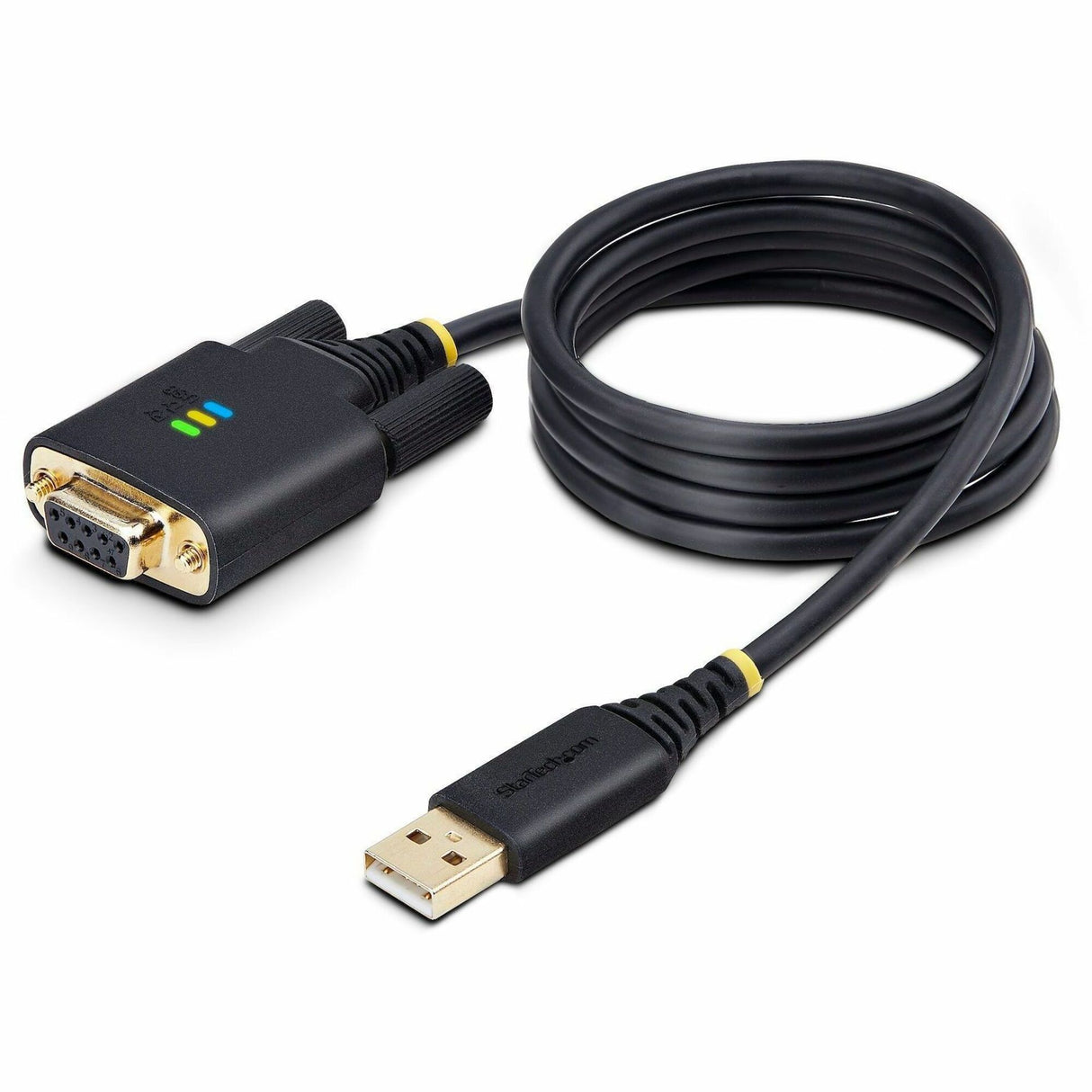 StarTech.com 3ft (1m) USB to Null Modem Serial Adapter Cable, COM Retention, FTDI, RS232, Changeable DB9 Screws/Nuts, Windows/macOS/Linux — 1P3FFCNB-USB-SERIAL