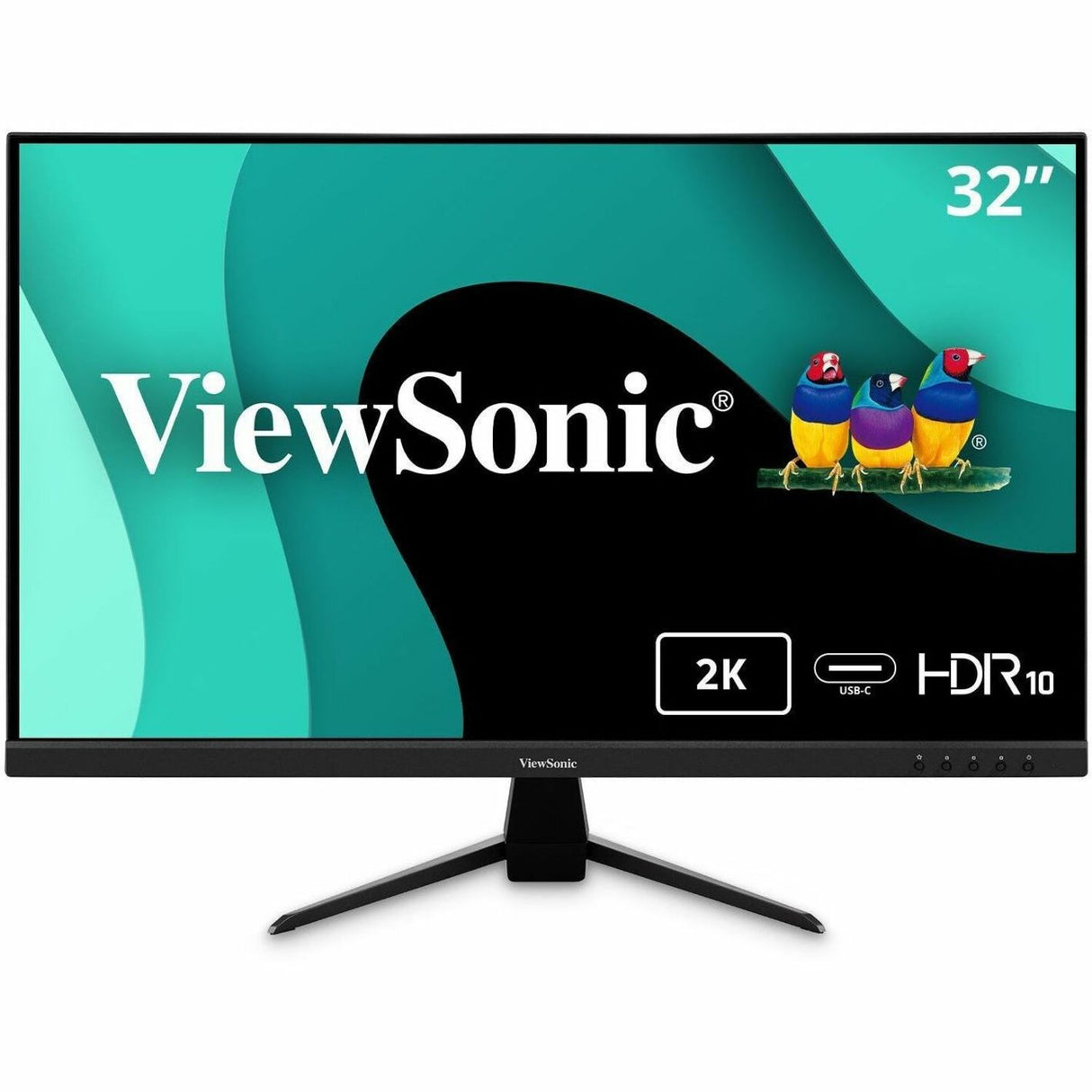 ViewSonic VX3267U-2K 32 Inch 1440p IPS Monitor with 65W USB C, HDR10 Content Support, Ultra-Thin Bezels, Eye Care, HDMI, and DP Input — VX3267U-2K