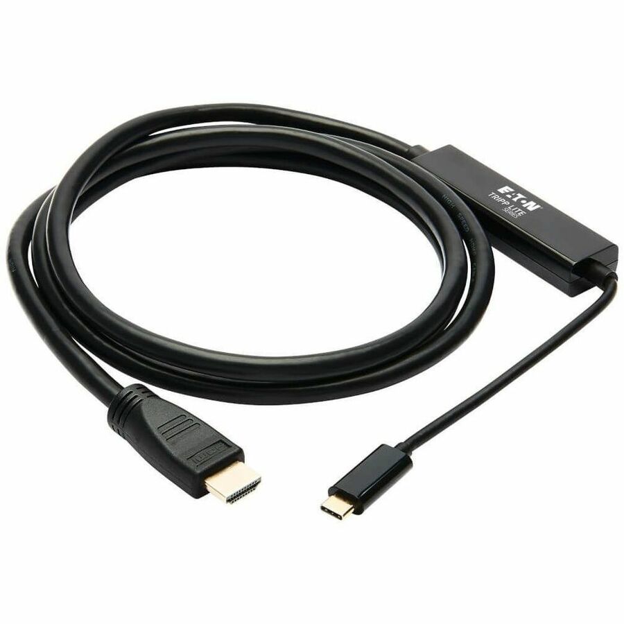 Eaton Tripp Lite Series USB-C to HDMI Active Adapter Cable (M/M), 4K 60 Hz, 4:4:4, HDCP 2.2, Mid-Cable Adapter, Black, 6 ft. (1.8 m) — U444-006-H4K6BM