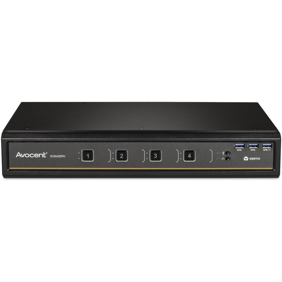 Vertiv Avocent SwitchView Desktop KVM | 4 Port | Dual Head | Universal Connector | TAA Compliant — SV340DPH-400