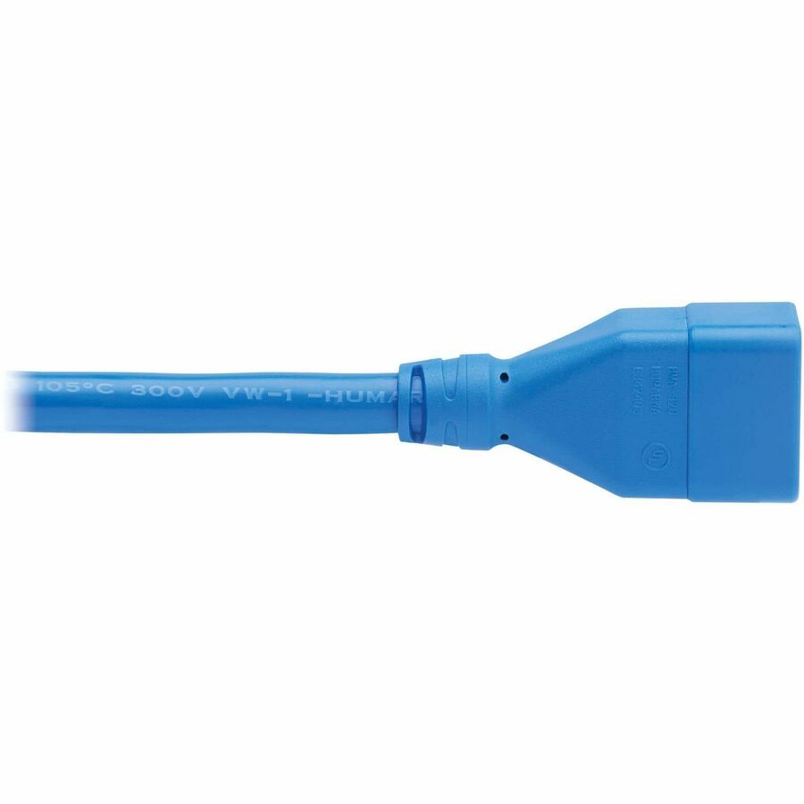 Eaton Tripp Lite Series Power Extension Cord, C20 to C19 - Heavy-Duty, 20A, 250V, 12 AWG, 6 ft. (1.8 m), Blue — P036-006-ABL