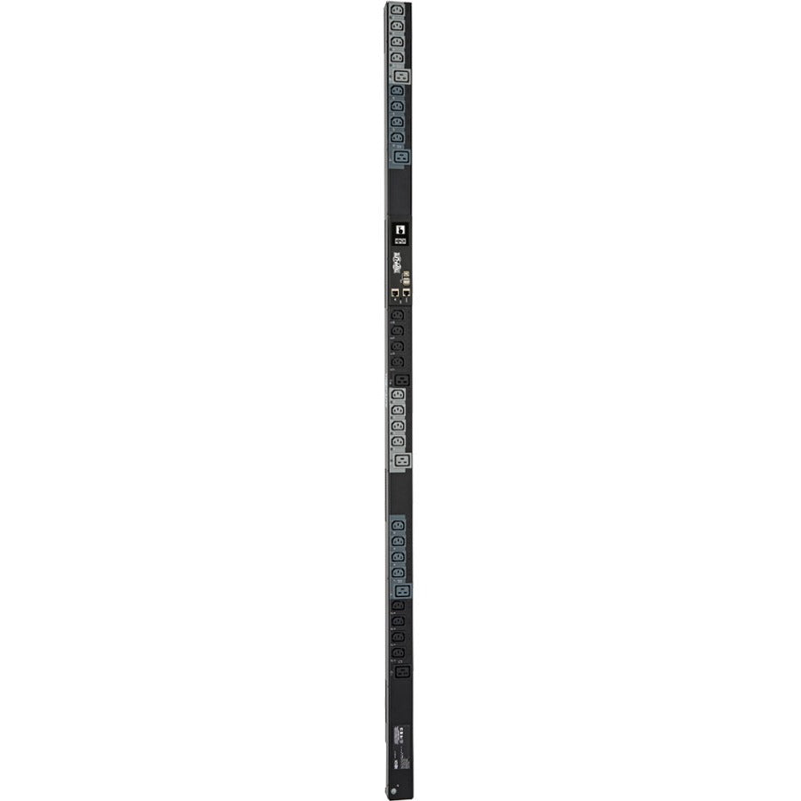Eaton Tripp Lite Series 11.5kW 208-240V 3PH Switched PDU - LX Interface, Gigabit, 30 Outlets, IEC 309 16/20A Red 360-415V Input, Outlet Monitoring, LCD, 1.8 m Cord, 0U 1.8 m Height, TAA — PDU3XEVSR6G20
