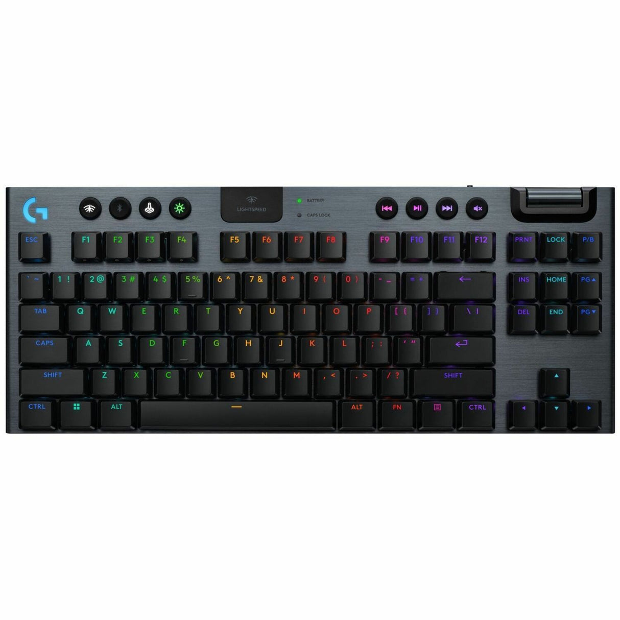 Logitech G915 X LIGHTSPEED TKL Low-Profile Wireless Gaming Keyboard, Double-Shot PBT Keycaps, Fully Programmable Keys, RGB Backlighting, Sleek Aluminum Finishing, GL Blue Clicky - PC/Mac — 920-012753