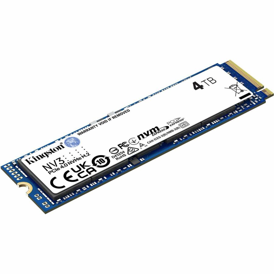 Kingston NV3 4 TB Solid State Drive - M.2 2280 Internal - PCI Express NVMe (PCI Express NVMe 4.0 x4) — SNV3S/4000G