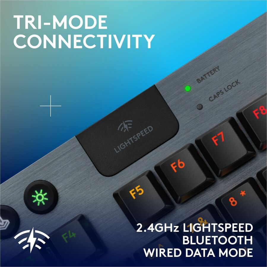 Logitech G915 X LIGHTSPEED TKL Low-Profile Wireless Gaming Keyboard, Double-Shot PBT Keycaps, Fully Programmable Keys, RGB Backlighting, Sleek Aluminum Finishing, GL Brown Tactile - PC/Mac — 920-012715
