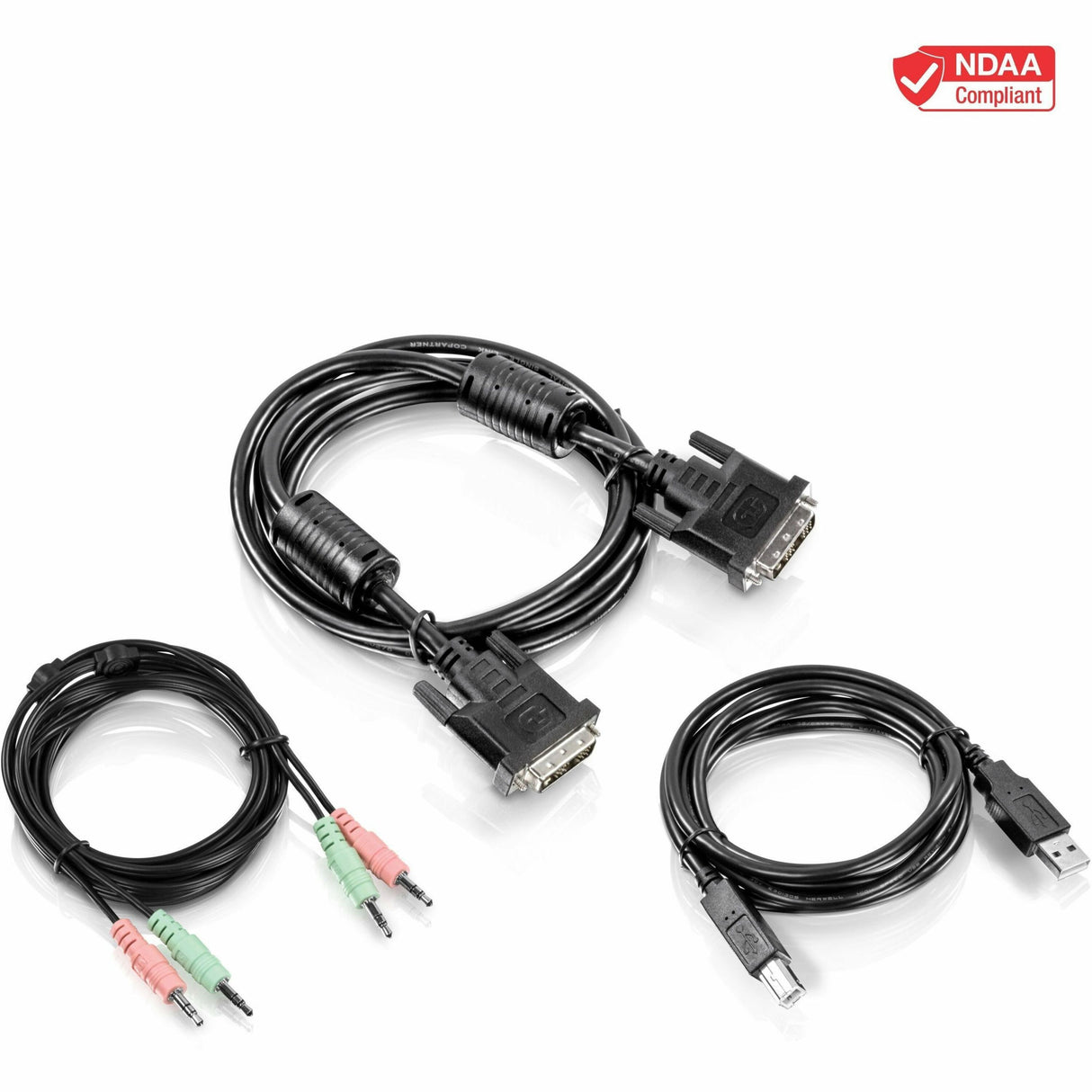 TRENDnet 6 ft. DisplayPort, USB, and Audio KVM Cable Kit,TK-CP06, Compatible w/ TK-240DP & TK-440DP Dual Monitor Displayport KVM Switches, Displayport 1.2, USB Mouse/Keyboard, 3.5mm Audio Connections — TK-CD06