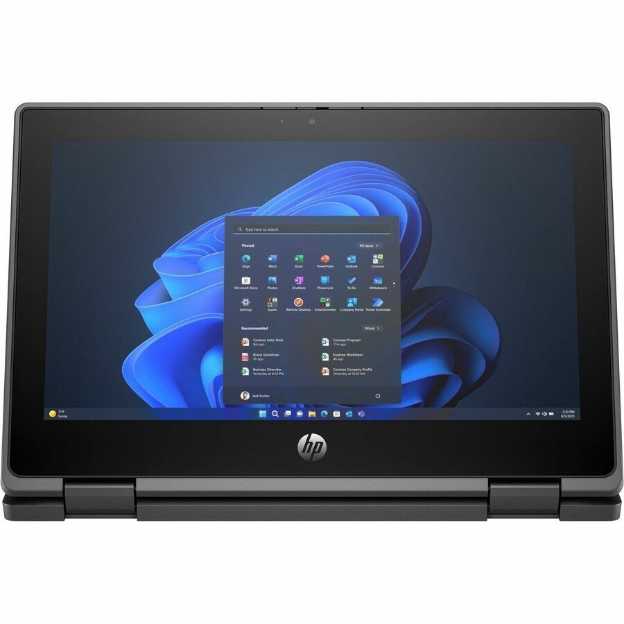 HP Fortis Flip G1i 11.6" Touchscreen Convertible 2 in 1 Notebook - HD - Intel N-Series N250 - 4 GB - 128 GB Flash Memory - Jet Black - Smart Buy — B86CBUT#ABA