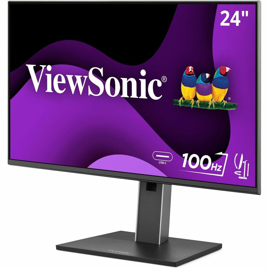 ViewSonic VG2452 24 Inch IPS 1080p Ergonomic Monitor with Tilt, Swivel, Pivot, Height Adjust, 100Hz, 5-Port USB Hub, HDMI, DisplayPort, and 65W USB C Inputs — VG2452