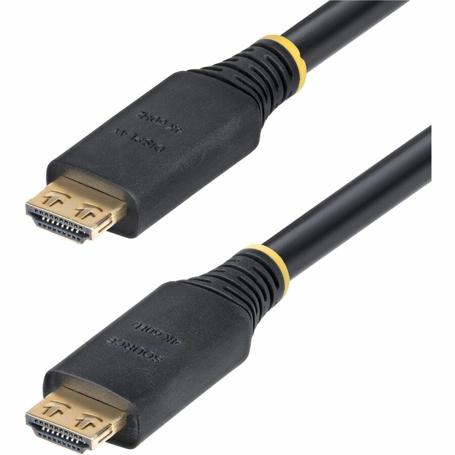 StarTech.com 35ft (10.6m) Active High Speed HDMI Cable with Gripping Connectors, 4K 60Hz/1440p 144Hz 18Gbps, UHD HDMI 2.0 Cord, TPE Jacket — HDMI2-CABLE-GRIP-35F