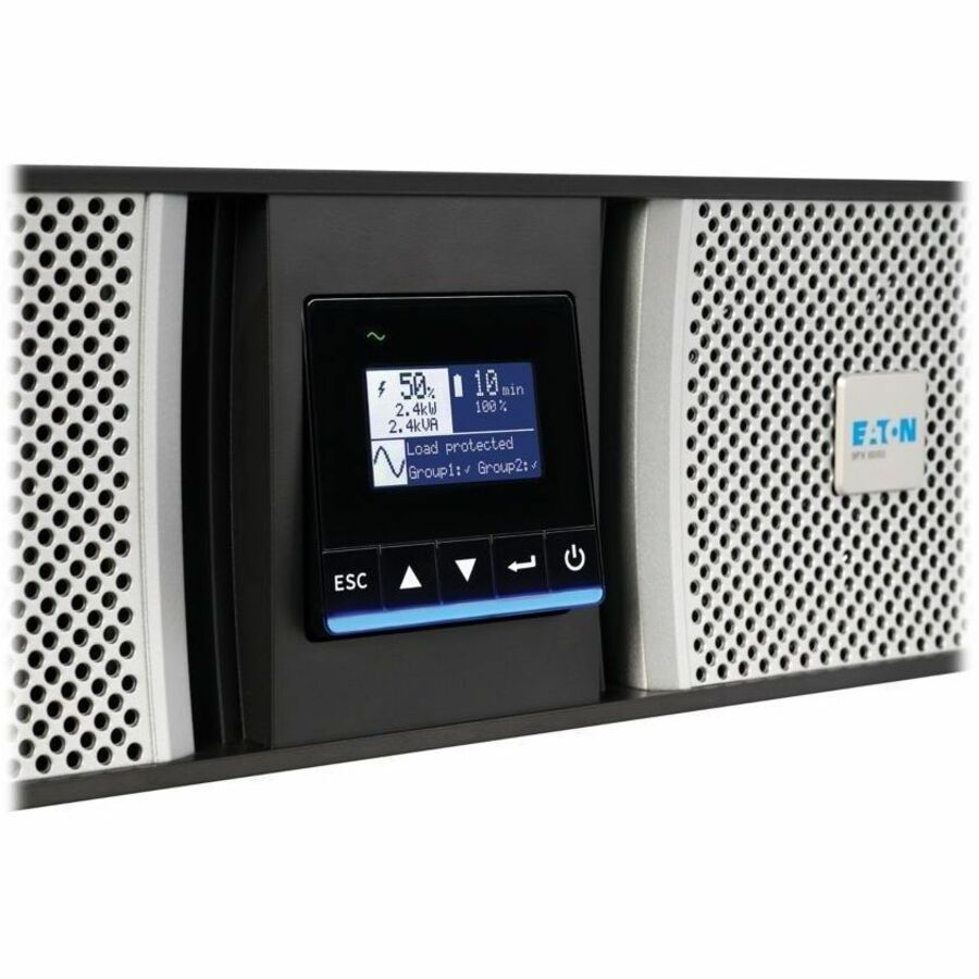 Eaton 9PX G2 6000VA 5400W 208V Online Double-Conversion UPS - L6-30P or Hardwired Input, 6 C39 and 6 C13 Outlets, Cybersecure Network Card, Extended Run, 3U Rack/Tower — 9PX6KIECG2