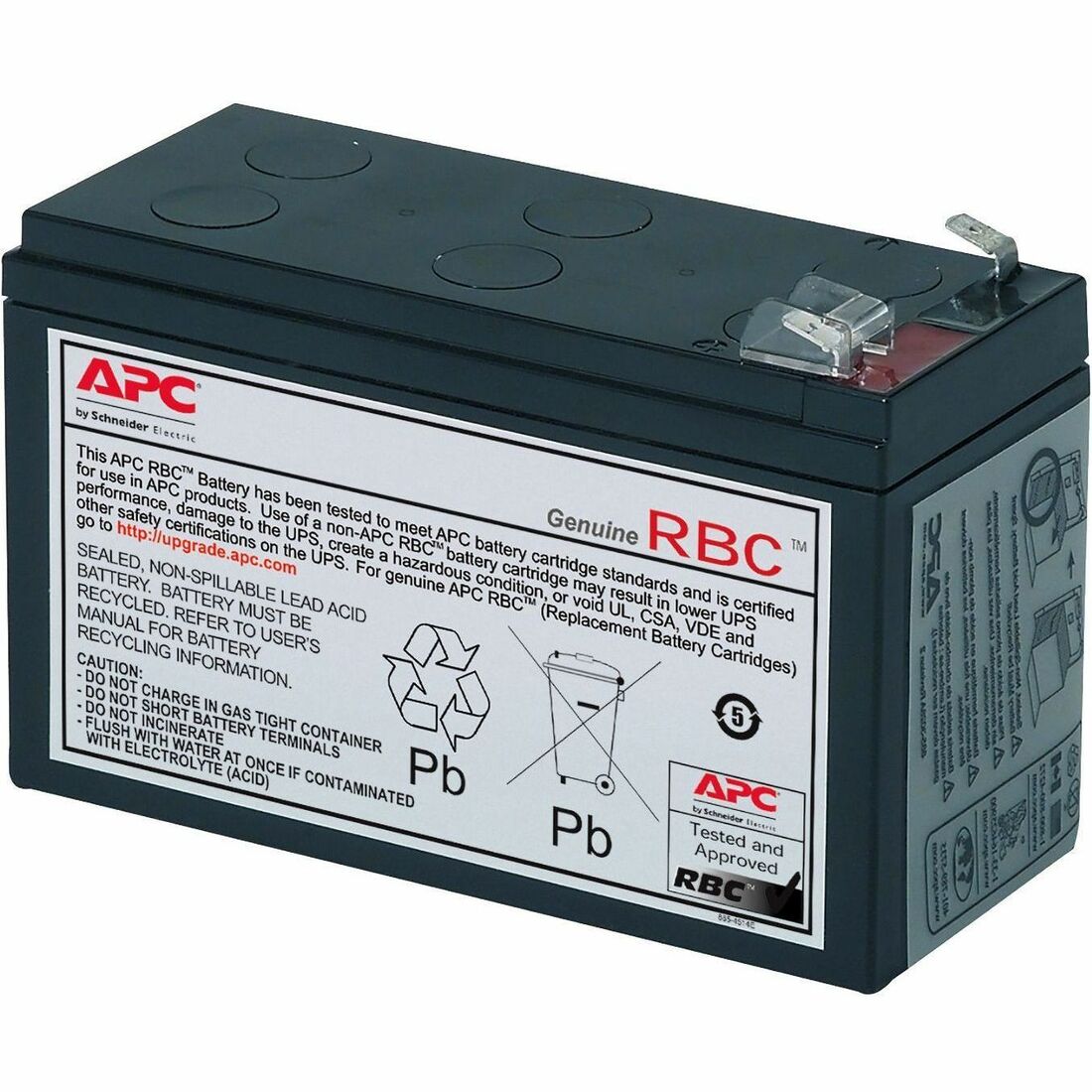 APC Replacement Battery Cartridge for Back-UPS, 12V 9Ah lead-acid battery, 2-year repair or replace warranty — RBC17
