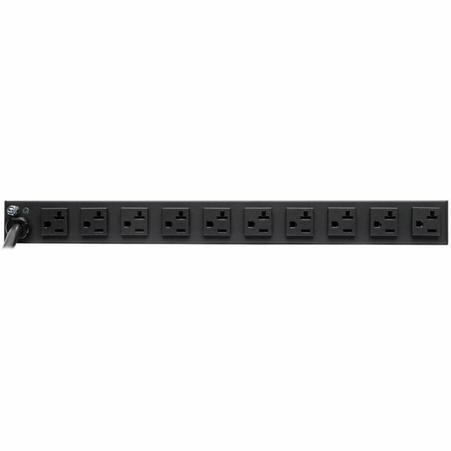 Eaton Tripp Lite Series Isobar 12-Outlet Network Server Surge Protector, 15 ft. (4.57 m) Cord with L5-20P Plug, 3840 Joules, Diagnostic LEDs, 1U Rackmount — IBAR12-20T