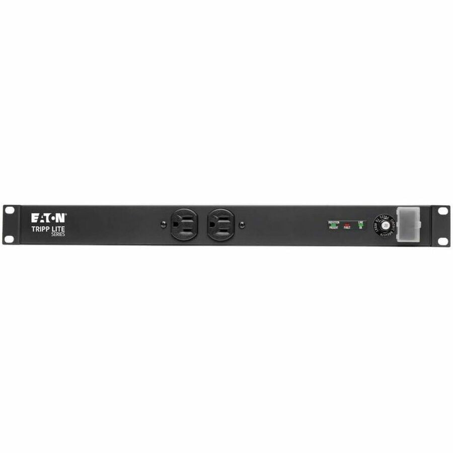 Eaton Tripp Lite Series Isobar 12-Outlet Network Server Surge Protector, 15 ft. (4.57 m) Cord with L5-20P Plug, 3840 Joules, Diagnostic LEDs, 1U Rackmount — IBAR12-20T