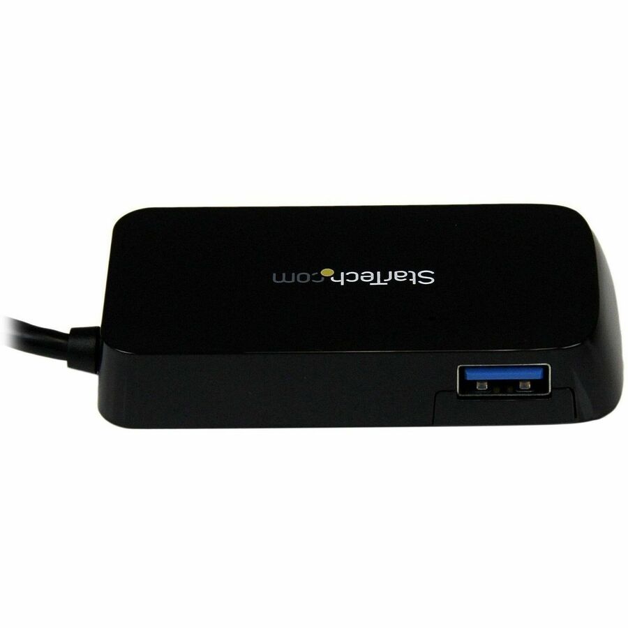 StarTech.com Portable 4 Port SuperSpeed Mini USB 3.0 Hub - 5Gbps - Black — ST4300MINU3B