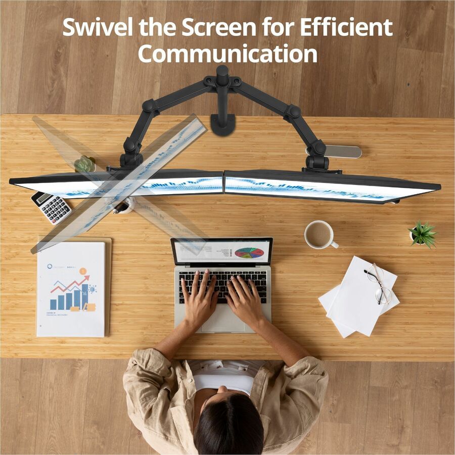 SIIG Articulating Dual Monitor Desk Mount - 13" to 27" — CE-MT0Q11-S1